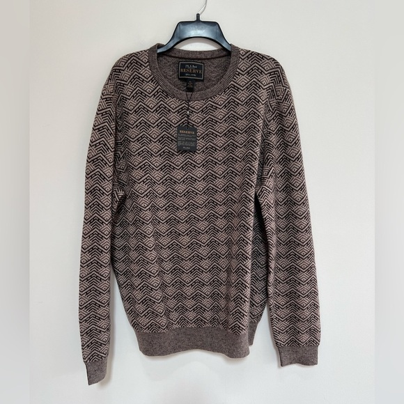 Jos. A. Bank Other - Jos A. Bank NWT Reserve Collection Lambs Wool Geometric Sweater, Brown/Tan, XL